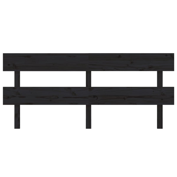 Schwarzes Kiefer Massivholz Kopfteil 184 cm