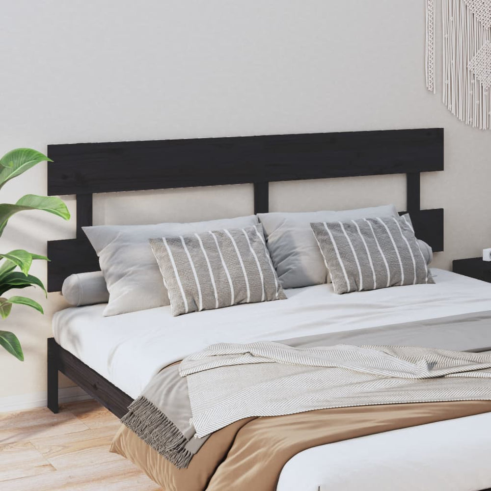 vidaXL Tête de lit Noir 184x3x81 cm Bois de pin massif