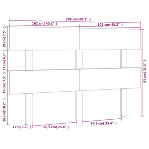 Massivholz Kopfteil Kiefer 204cm