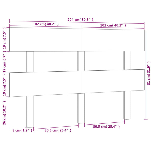 Graues Kiefer Massivholz Kopfteil 204 cm