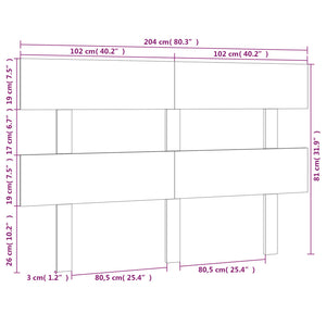 Honigbraunes Kiefer Massivholz Kopfteil 204 cm
