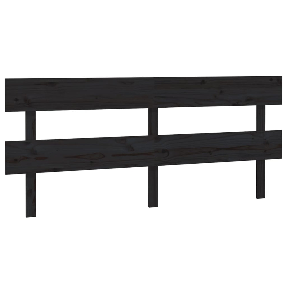 vidaXL Tête de lit Noir 204x3x81 cm Bois de pin massif