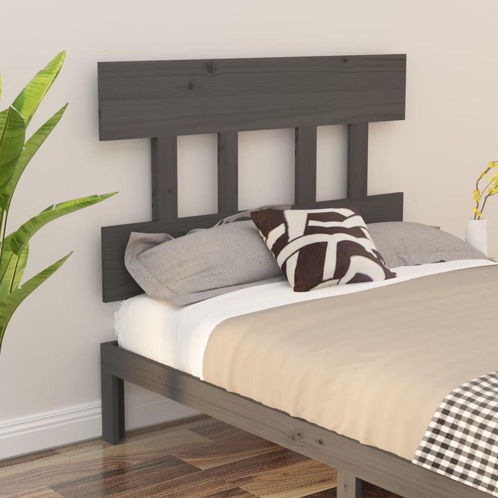 vidaXL Tête de lit gris 103,5x3x81 cm Bois de pin massif
