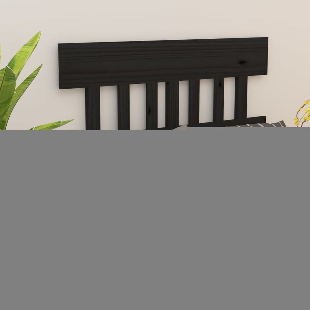 Schwarzes Kopfteil 123,5 cm Kiefer Massivholz