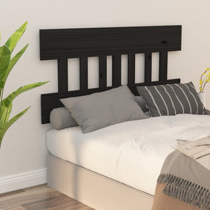 Schwarzes Bett Kopfteil Kiefer Massivholz 138,5 cm
