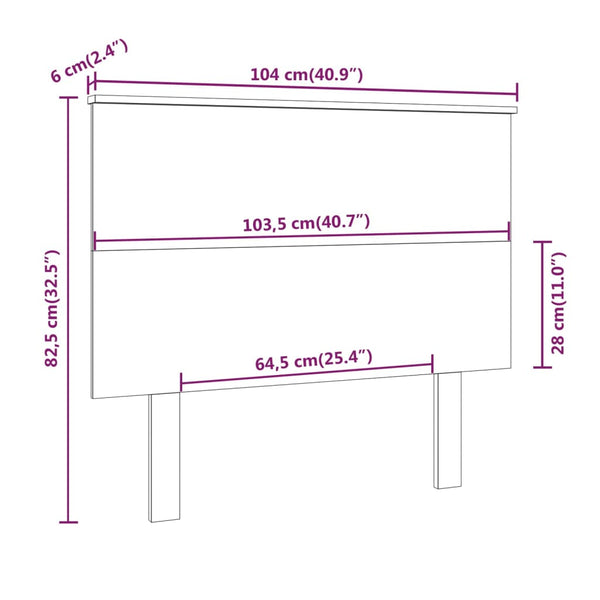 Graues Kiefer Massivholz Kopfteil 104 cm