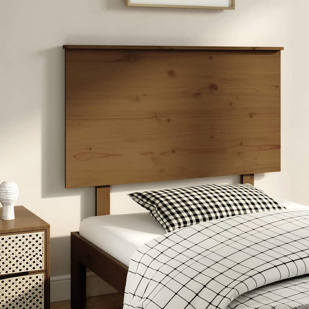 vidaXL Tête de lit Bois de pin massif marron miel 104x6x82,5 cm