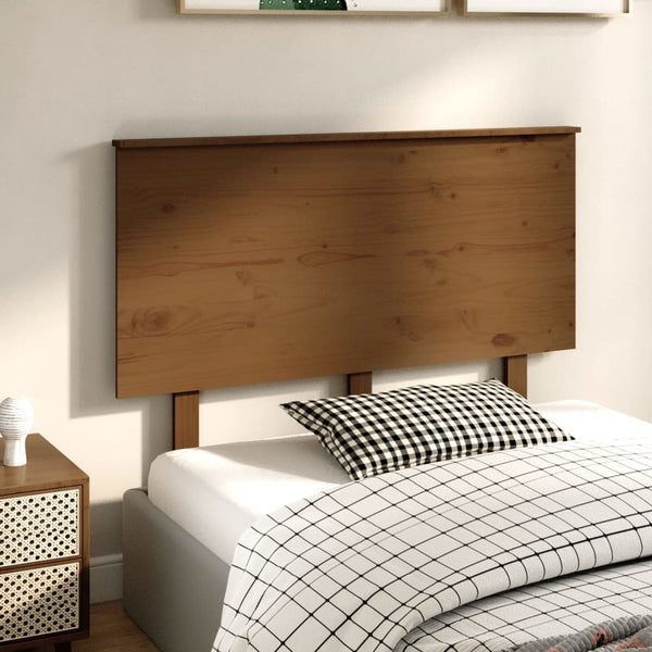 Honigbraunes Kopfteil Kiefer Massivholz 124cm