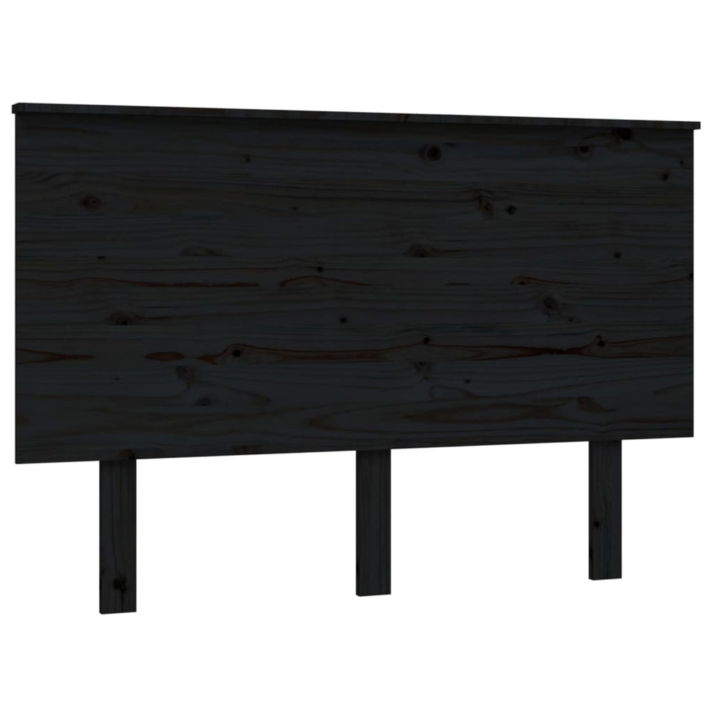 vidaXL Tête de lit noir 124x6x82,5 cm bois de pin massif