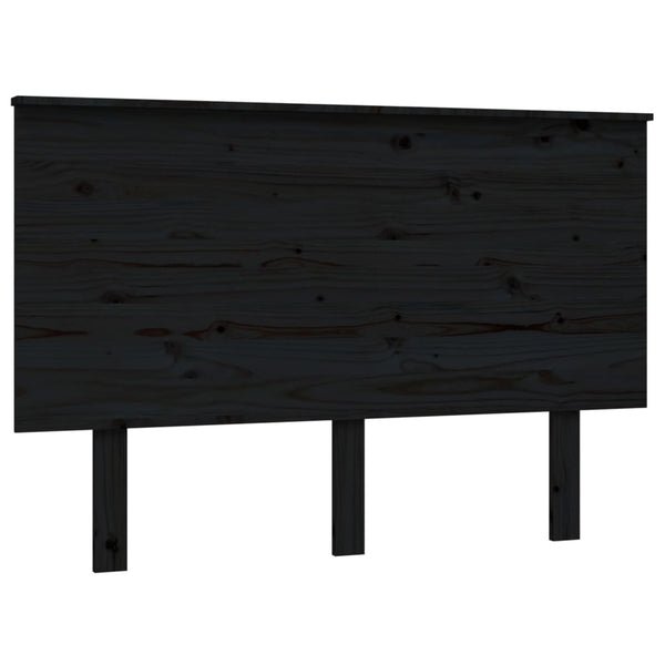 Schwarzes Kiefer Massivholz Kopfteil 124cm