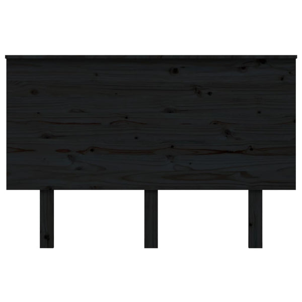 Schwarzes Kiefer Massivholz Kopfteil 124cm