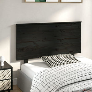 Schwarzes Kiefer Massivholz Kopfteil 124cm