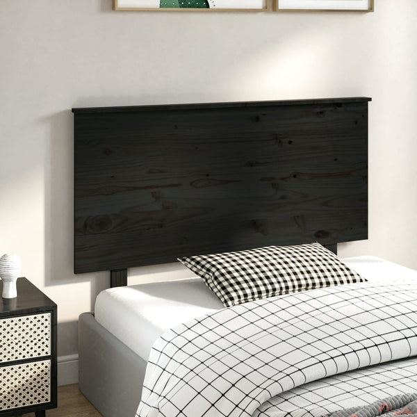 Schwarzes Kiefer Massivholz Kopfteil 124cm