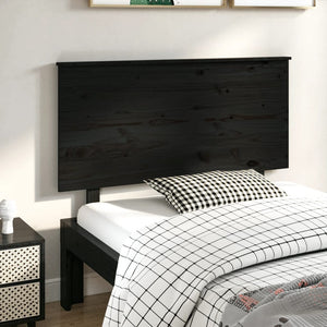 Schwarzes Kiefer Massivholz Kopfteil 124cm