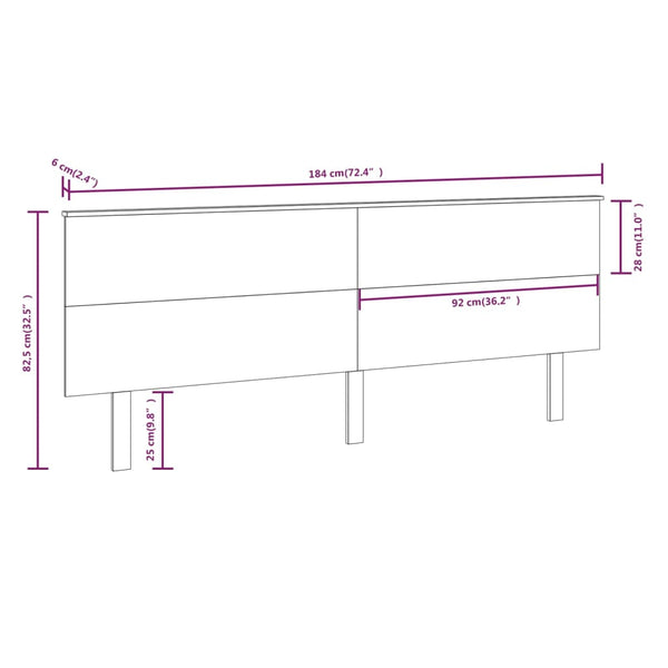 Kopfteil 184cm Kiefer Massivholz