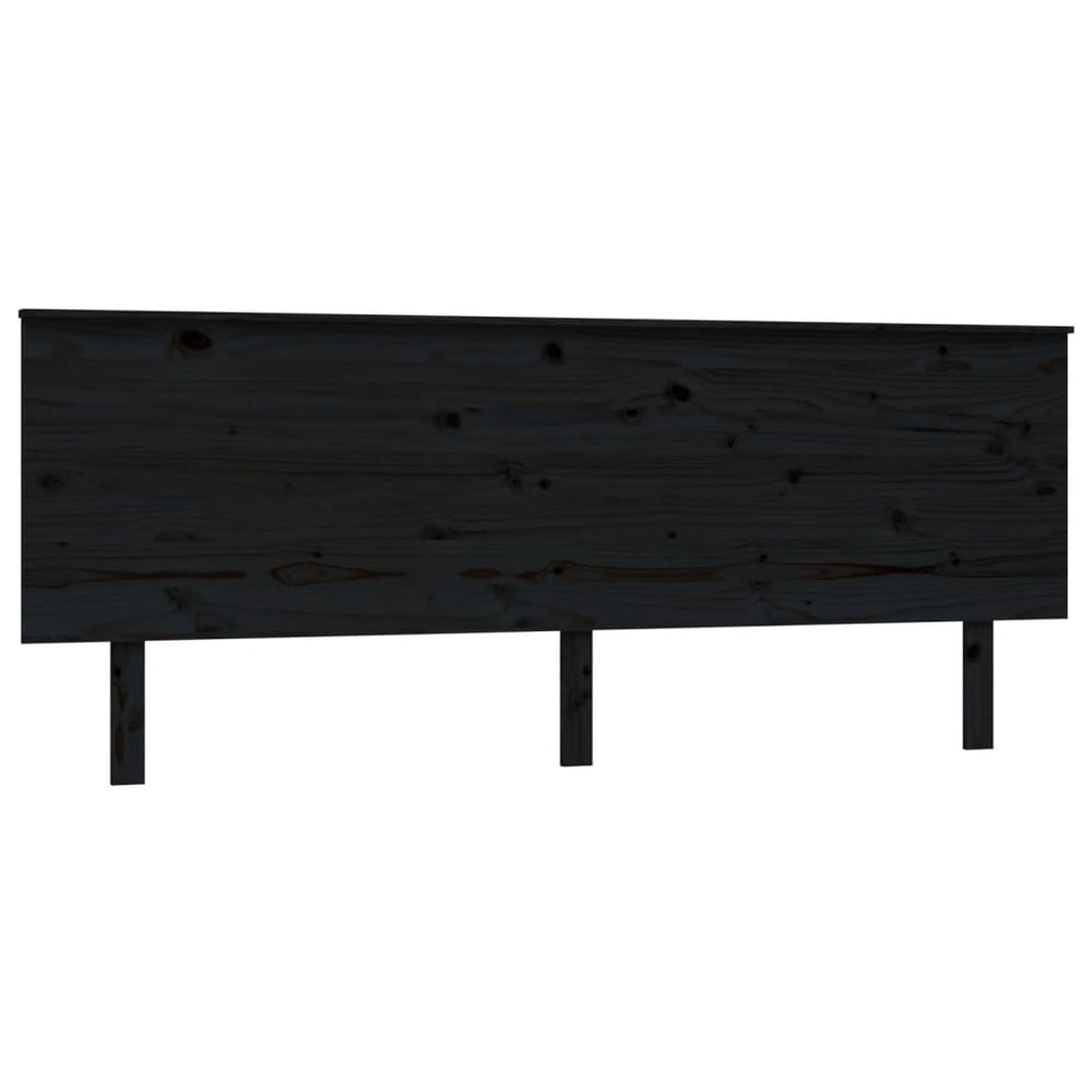 vidaXL Tête de lit Noir 204x6x82,5 cm Bois de pin massif