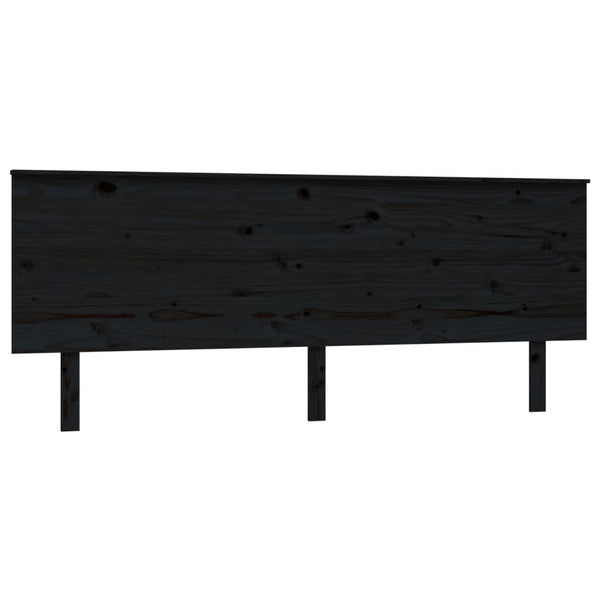 Schwarzes Kopfteil 204 cm Kiefer Massivholz