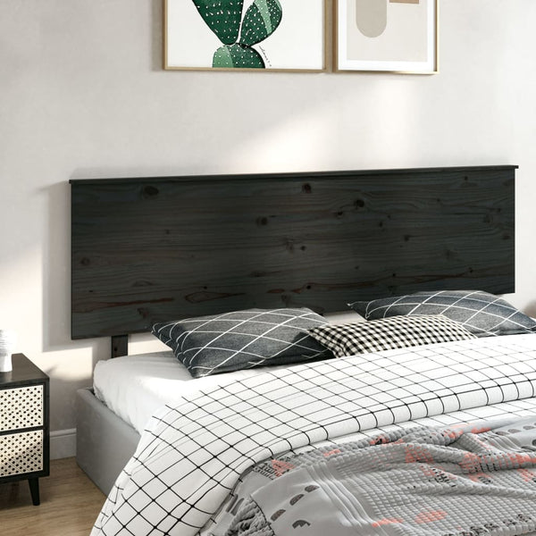 Schwarzes Kopfteil 204 cm Kiefer Massivholz