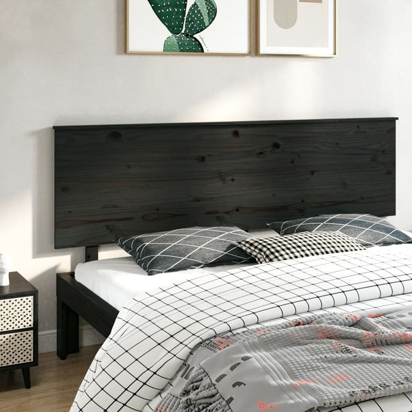 Schwarzes Kopfteil 204 cm Kiefer Massivholz