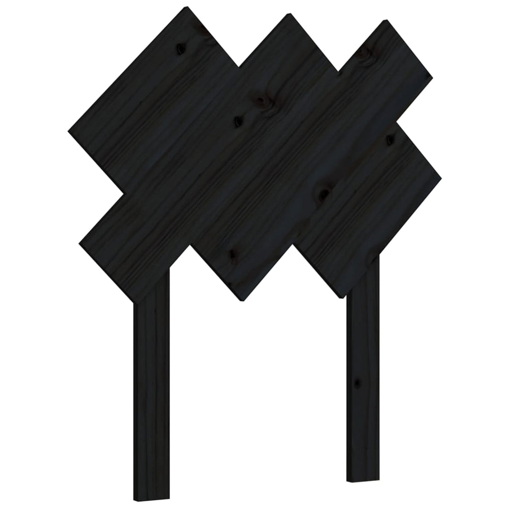 vidaXL Tête de lit Noir 72,5x3x81 cm Bois de pin massif