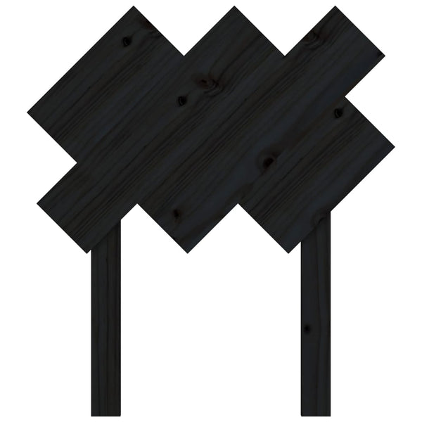 Schwarzes Kiefer Massivholz Kopfteil 72,5x81 cm