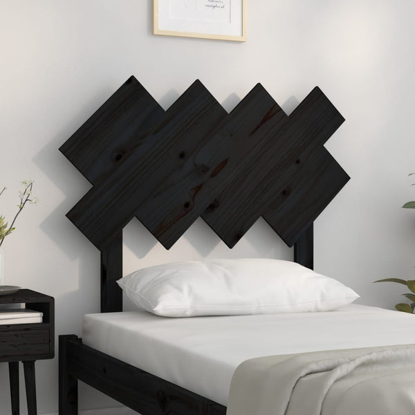Schwarzes Kopfteil 92cm Kiefer Massivholz