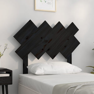 Schwarzes Kopfteil 92cm Kiefer Massivholz