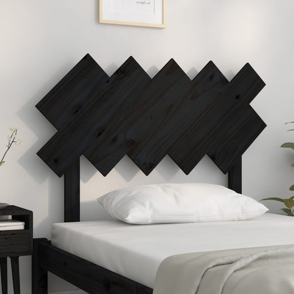 Schwarzes Kiefer Massivholz Kopfteil 104cm