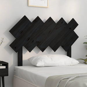 Schwarzes Kiefer Massivholz Kopfteil 104cm