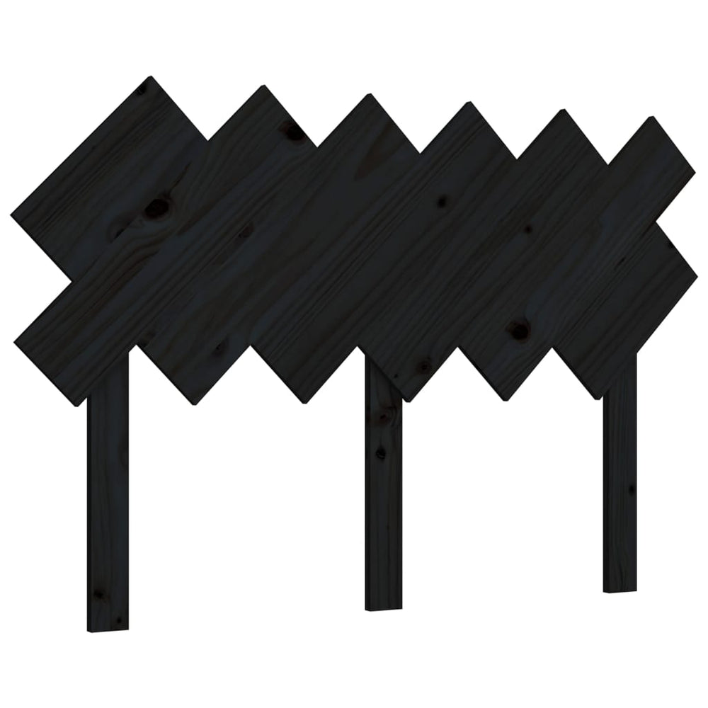 Schwarzes Bett Kopfteil Kiefer Massivholz 122,5 cm