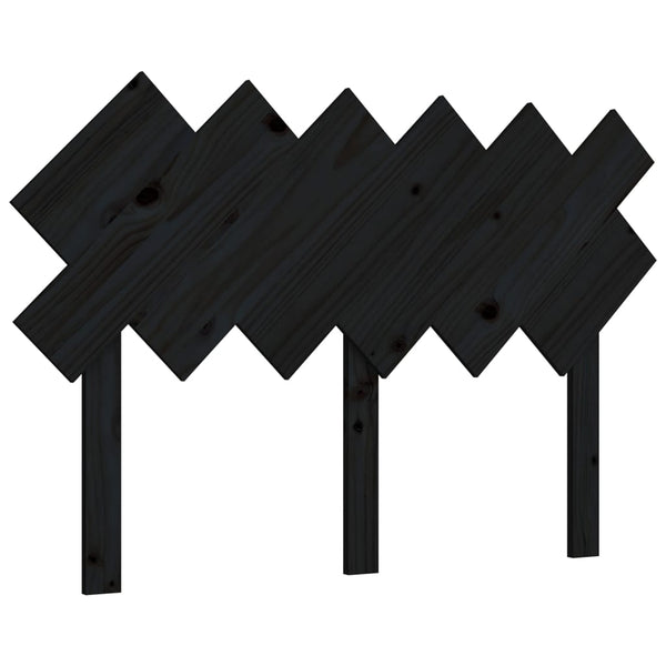 Schwarzes Bett Kopfteil Kiefer Massivholz 122,5 cm