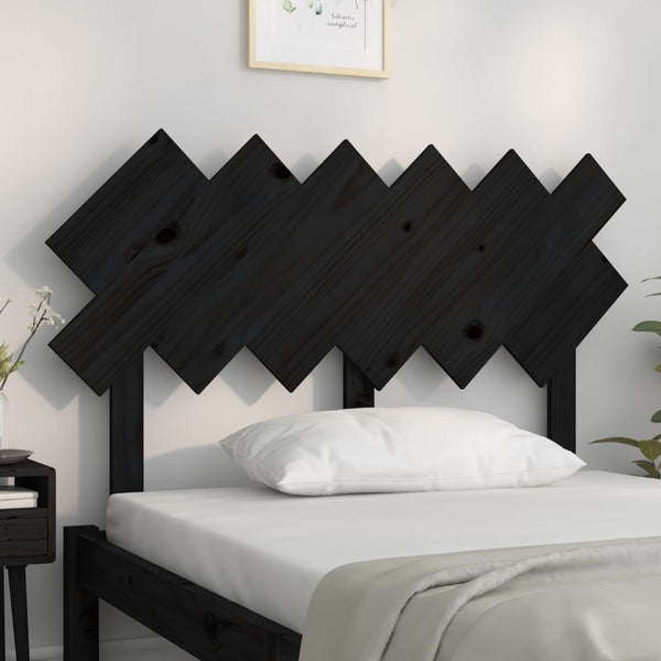Schwarzes Bett Kopfteil Kiefer Massivholz 122,5 cm