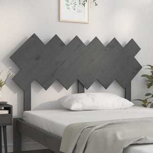 Graues Bettkopfteil Kiefer Massivholz 132 cm