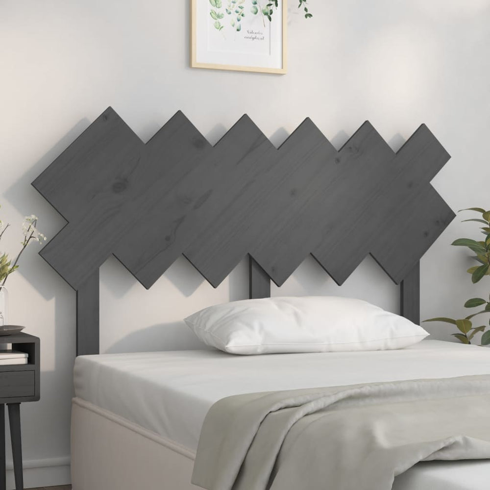 Graues Bettkopfteil Kiefer Massivholz 132 cm