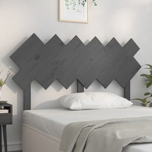 Graues Bettkopfteil Kiefer Massivholz 132 cm