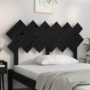 vidaXL Tête de lit Noir 132x3x81 cm Bois de pin massif