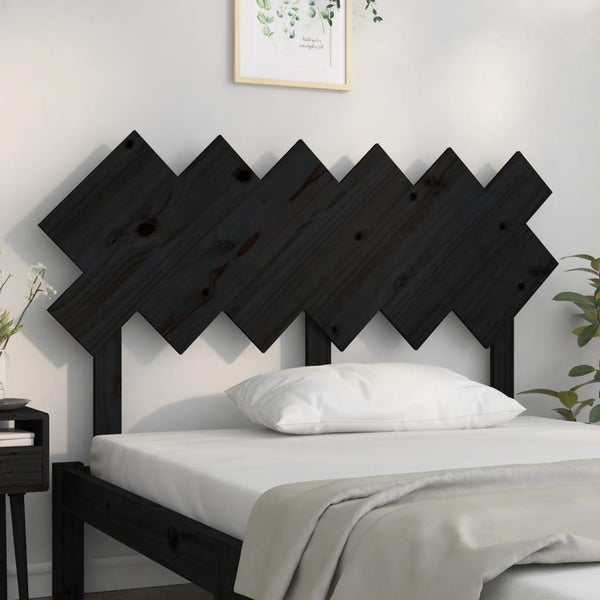 vidaXL Tête de lit Noir 132x3x81 cm Bois de pin massif