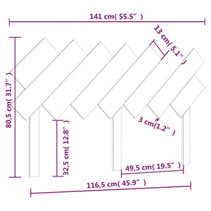 Weißes Bettkopfteil 141 cm Kiefer Massivholz