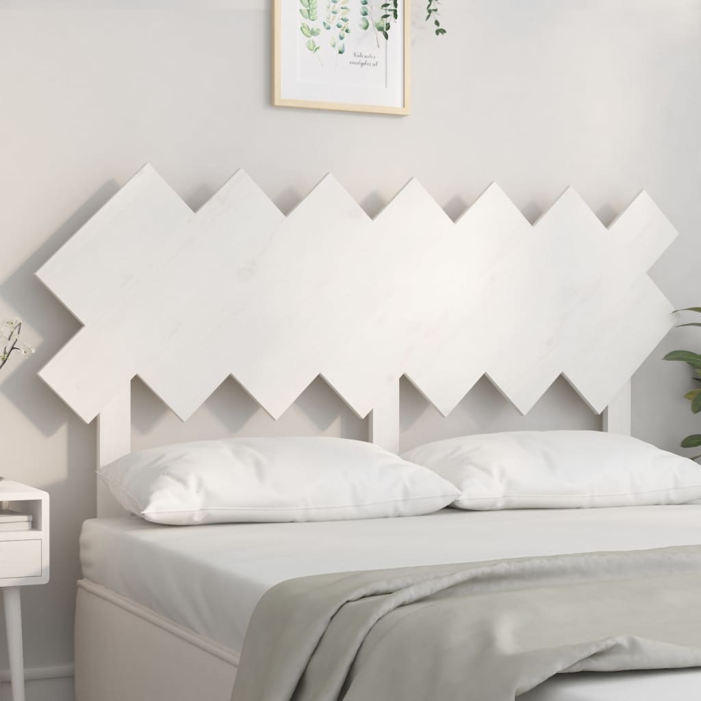 Weißes Bettkopfteil 141 cm Kiefer Massivholz