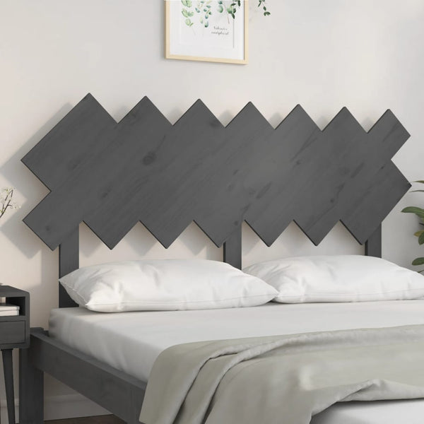 Graues Bett-Kopfteil 141 cm Kiefer Massivholz