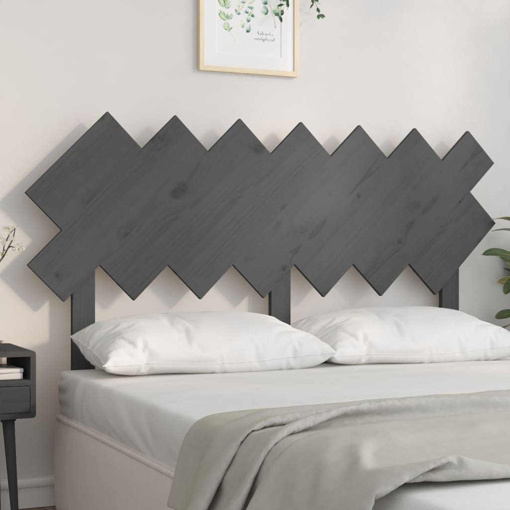 Graues Bett-Kopfteil 141 cm Kiefer Massivholz