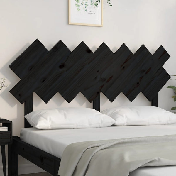 vidaXL Tête de lit noir 141x3x80,5 cm Bois de pin massif