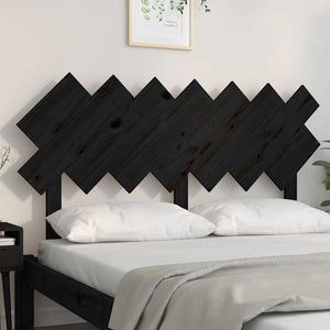 Schwarzes Bett Kopfteil 151,5 cm Kiefer Massivholz