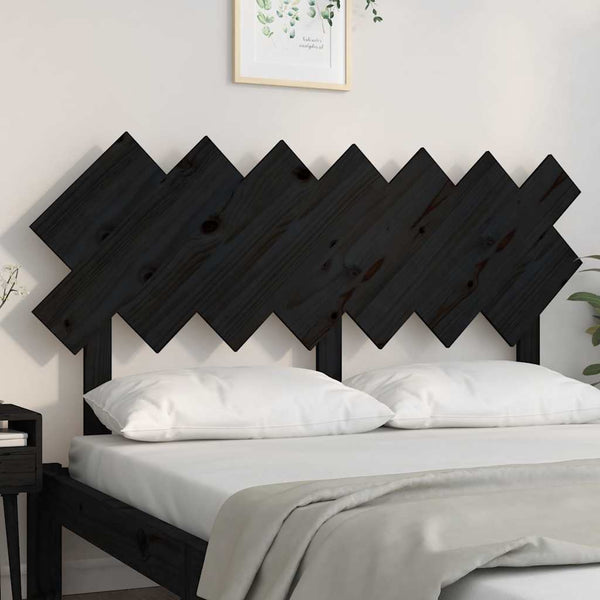 Schwarzes Bett Kopfteil 151,5 cm Kiefer Massivholz