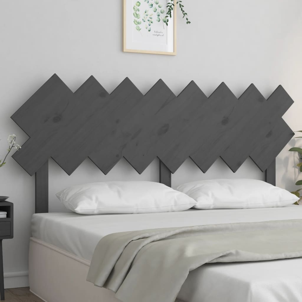 Graues Bettkopfteil 160cm Kiefer Massivholz