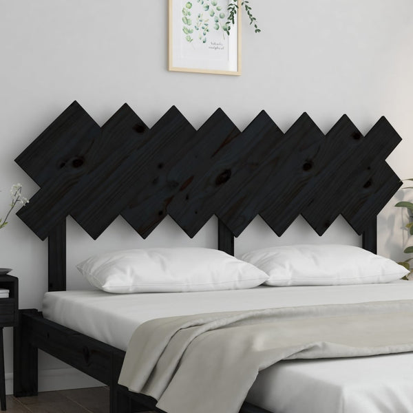 Schwarzes Bett Kopfteil Kiefer Massivholz 160 cm