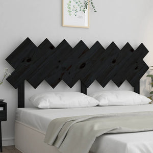 Schwarzes Bett Kopfteil Kiefer Massivholz 160 cm