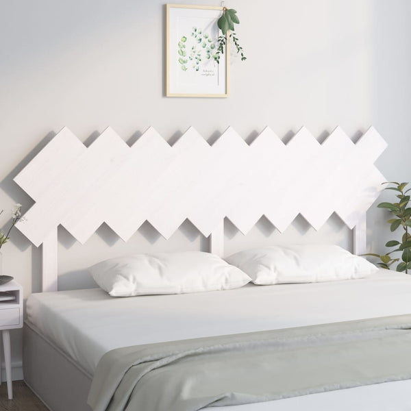 Weißes Bett Kopfteil 178 cm Kiefer Massivholz