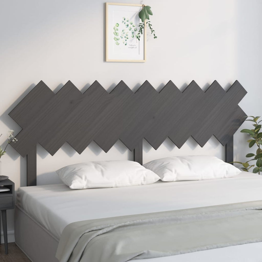 Graues Bett-Kopfteil aus Kiefernholz 178cm