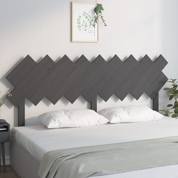Graues Bett-Kopfteil aus Kiefernholz 178cm